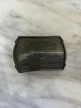 Vintage Remington 1976 Flintlock Rifle 2x3" Metal Belt Buckle